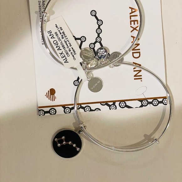 Alex and Ani Big and Little Dipper,shiny silvertone, black enamel, set of 2 - Picture 14 of 16